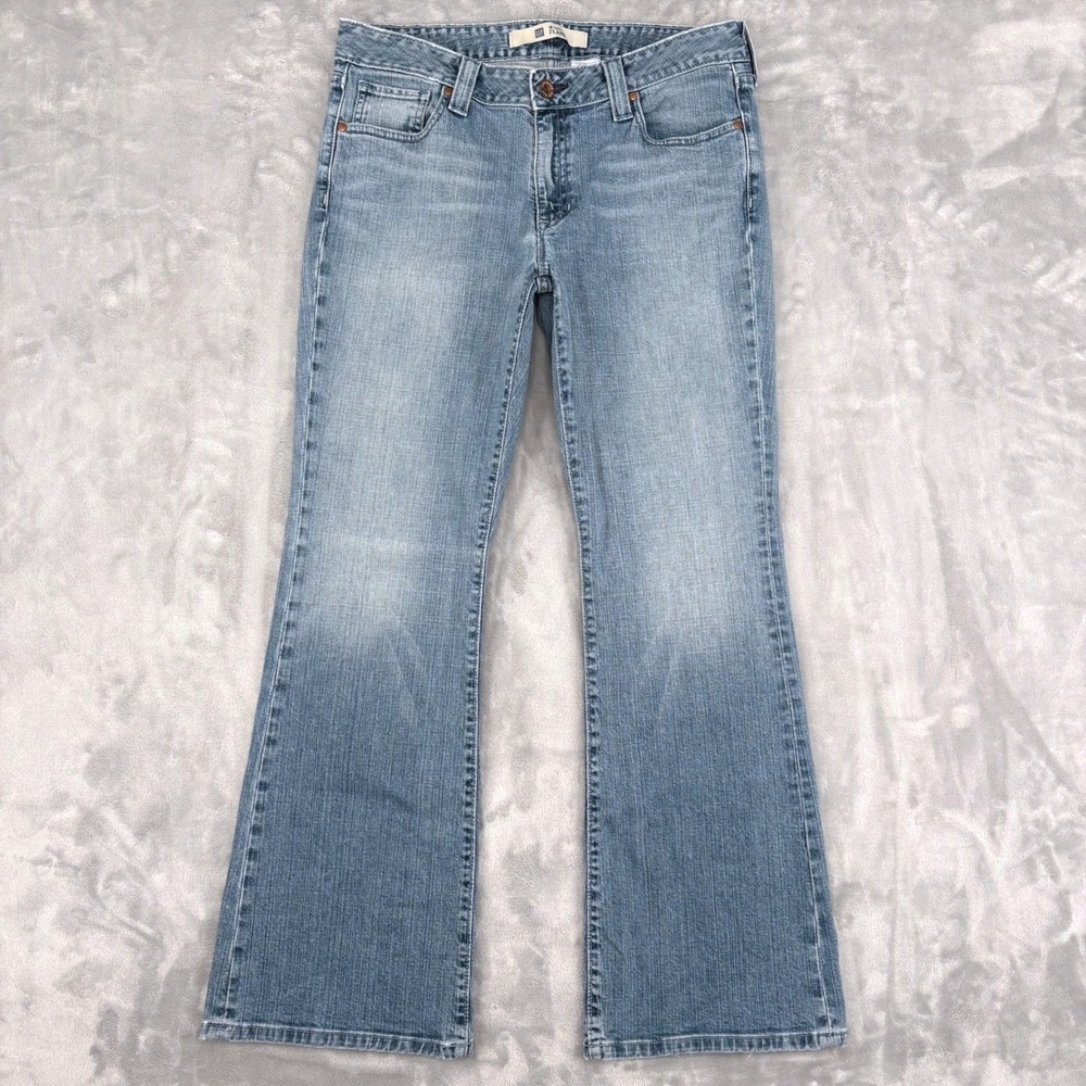 Gap Curvy Flare Jeans Womens 12 (Fits 32x30) Blue Ankle Light Wash Denim Boho